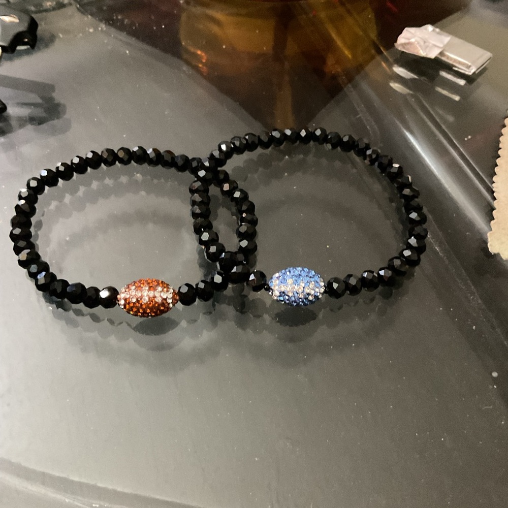 Men’s Blue Rhinestone Football Bracelet💙 - Picture 2 of 3